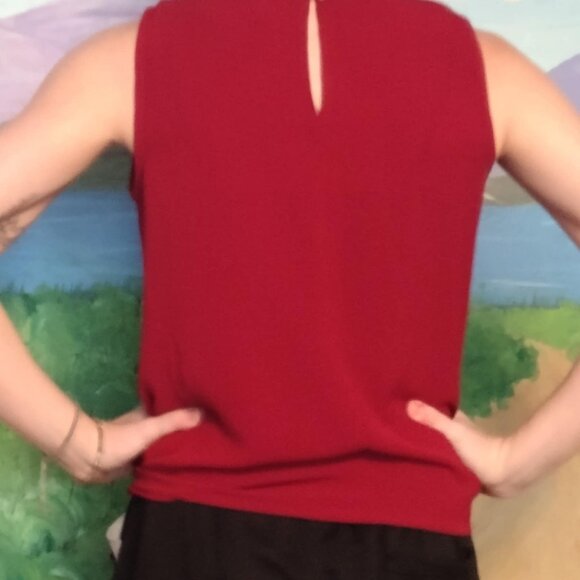 Japna Women’s Sleeveless Blouse Size Small Wine-Colored - Picture 3 of 5